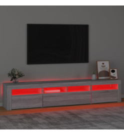 Meuble TV avec lumières LED Sonoma gris 210x35x40 cm