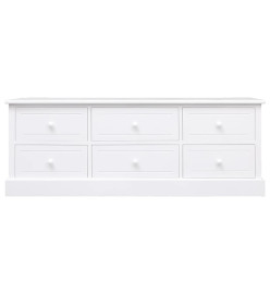 Meuble TV Blanc 108x30x40 cm Bois de Paulownia solide