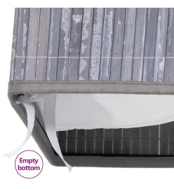 Panier à linge avec 2 sections bambou gris 100 L