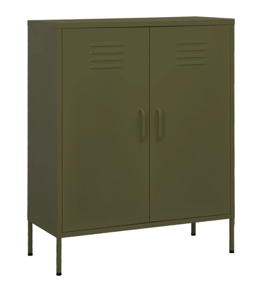 Armoire de rangement Vert olive 80x35x101,5 cm Acier