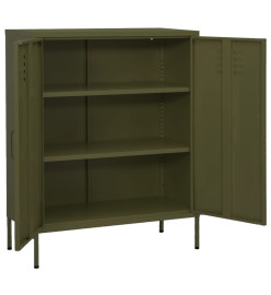 Armoire de rangement Vert olive 80x35x101,5 cm Acier