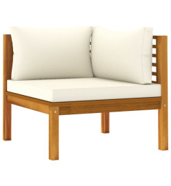Salon de jardin 6 pcs avec coussin crème Bois d'acacia solide
