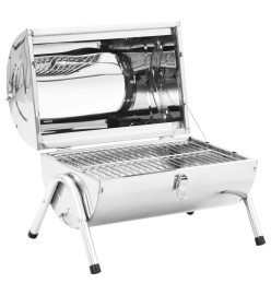 Barbecue au charbon portable Acier inoxydable Grilles doubles