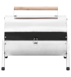 Barbecue au charbon portable Acier inoxydable Grilles doubles