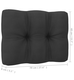Salon de jardin 9 pcs avec coussins anthracite Pin massif