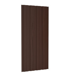 Panneaux de toiture 12 pcs Acier galvanisé Marron 100x45 cm