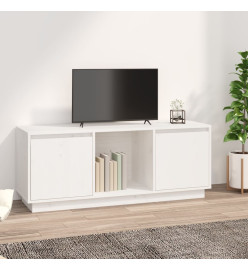 Meuble TV Blanc 110,5x35x44 cm Bois de pin massif