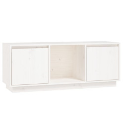 Meuble TV Blanc 110,5x35x44 cm Bois de pin massif