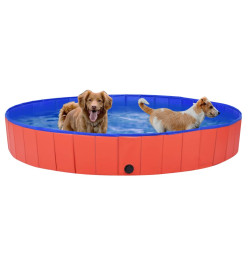 Piscine pliable pour chiens Rouge 200x30 cm PVC