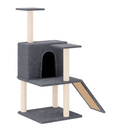 Arbre à chat avec griffoirs en sisal Gris foncé 109 cm