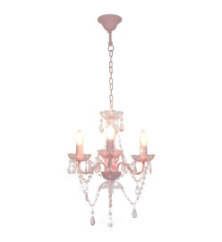 Lustre avec perles Rose Rond 3 x E14