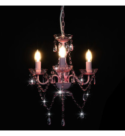 Lustre avec perles Rose Rond 3 x E14