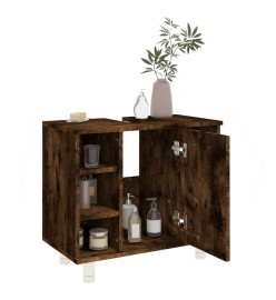 Armoire de bain Chêne fumé 60x32x53,5 cm Bois d'ingénierie