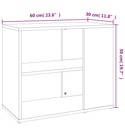 Armoire latérale Gris béton 60x30x50 cm Aggloméré