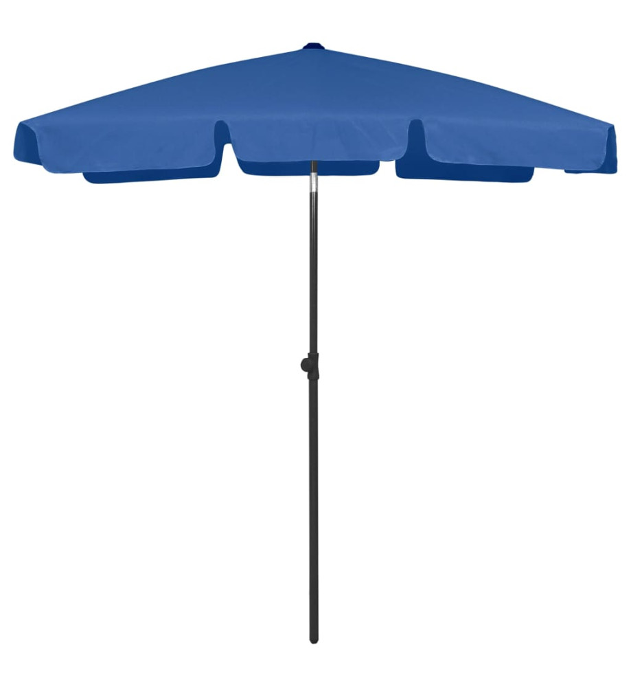 Parasol de plage bleu azur 180x120 cm