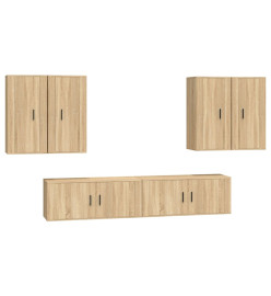 Ensemble de meubles TV 6 pcs Chêne sonoma Bois d'ingénierie