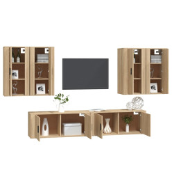 Ensemble de meubles TV 6 pcs Chêne sonoma Bois d'ingénierie