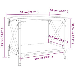 Table d'appoint Noir 55x38x45 cm Bois d'ingénierie