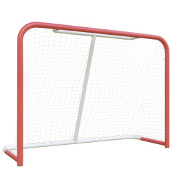 But de hockey avec filet rouge et blanc 153x60x118 cm
