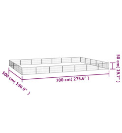 Parc pour chien 24panneaux Noir 100x50cm Acier enduit de poudre