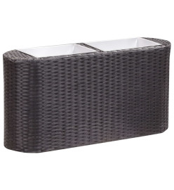 Lit surélevé de jardin 80x25x40 cm Résine Tressée Noir