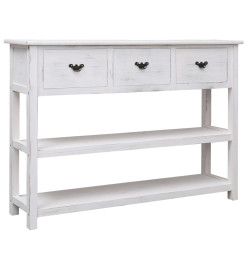 Buffet Blanc antique 108x30x76 cm Bois de Paulownia massif