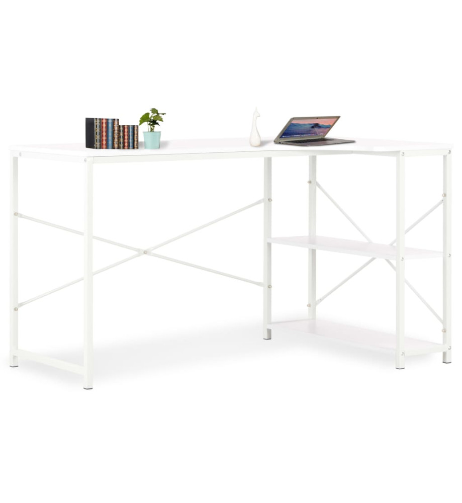 Bureau d'ordinateur Blanc 120 x 72 x 70 cm