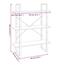 Bibliothèque 5 niveaux Chêne marron 80x30x175cm Bois ingénierie