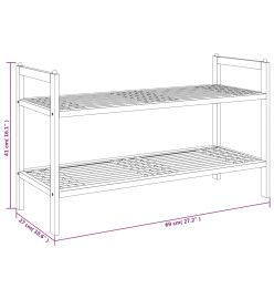 Meuble à chaussures 69x27x41 cm Bois massif de noyer