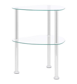 Table d'appoint 2 niveaux Transparent 38x38x50 cm Verre trempé