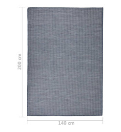 Tapis à tissage plat d'extérieur 140x200 cm Bleu