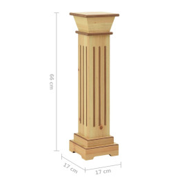 Support pilier carré à plantes Bois clair 17x17x66 cm MDF