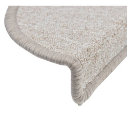 Tapis d'escalier 15 pcs Taupe 56 x 17 x 3 cm