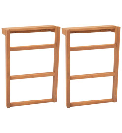 Porte-serviettes 2 pcs Bois de teck massif