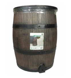 Nature Baril d'eau de pluie avec aspect de bois 120L 50,5x66 cm Marron