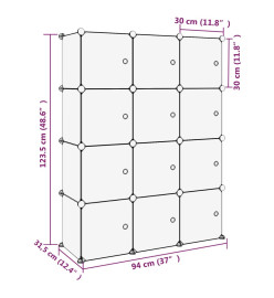 Cubes de rangement 12 pcs avec portes Transparent PP