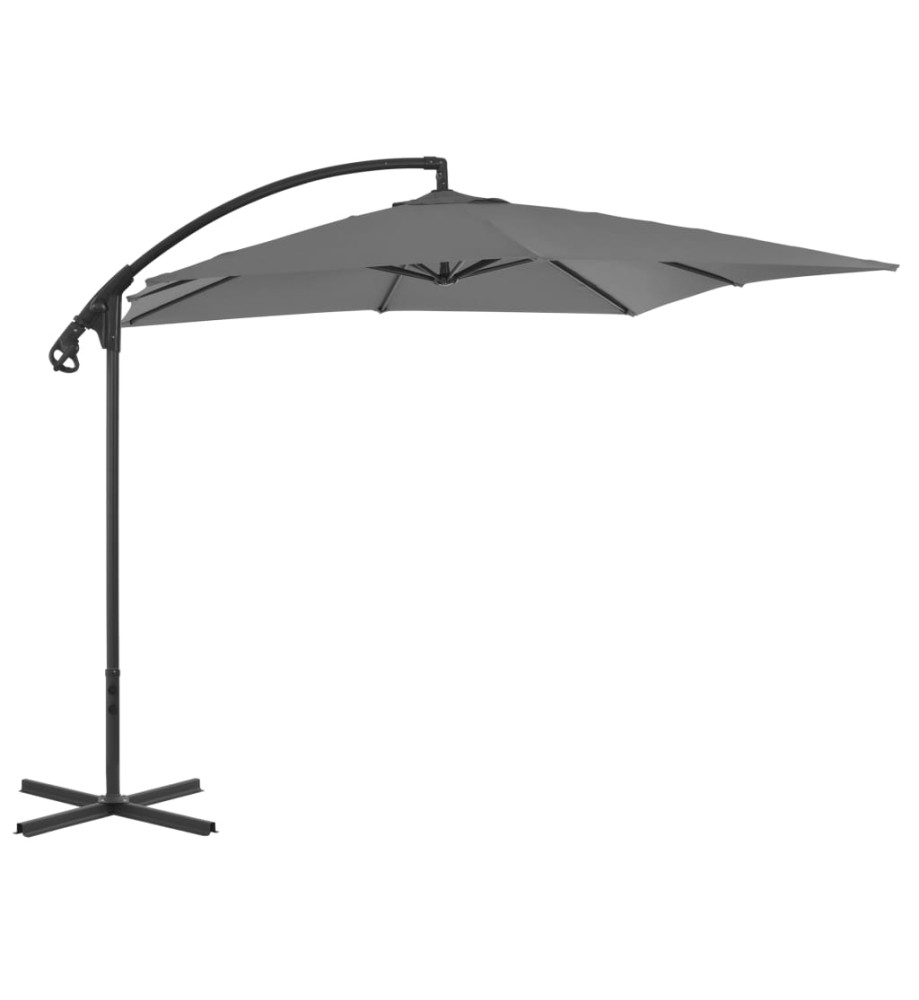 Parasol en porte-à-feux avec mât en acier 250x250 cm Anthracite