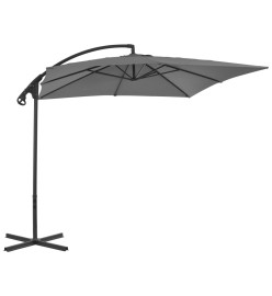 Parasol en porte-à-feux avec mât en acier 250x250 cm Anthracite