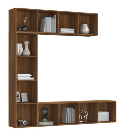 Ensemble bibliothèque/meuble TV 3 pcs Chêne marron 180x30x180cm