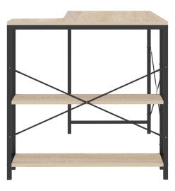 Bureau d'ordinateur Noir et chêne 110x72x70 cm Aggloméré