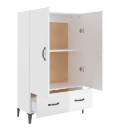 Buffet Blanc brillant 70x31x115 cm Bois d'ingénierie