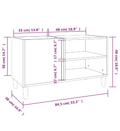 Armoire à disques blanc 84,5x38x48 cm bois d'ingénierie