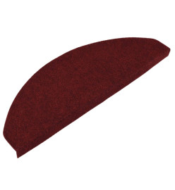 Tapis d'escalier autocollants 15 pcs 65x22,5x3,5 cm Rouge