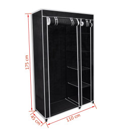 Garde-robe pliable Noir 110 x 45 x 175 cm