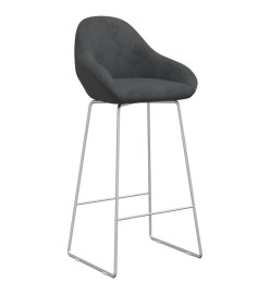 Tabourets de bar lot de 2 gris foncé velours