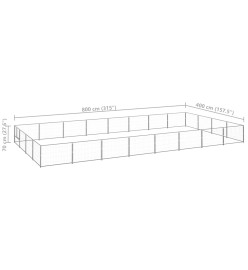 Chenil Argenté 32 m² Acier