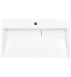 Lavabo 80x46x11 cm Fonte minérale/marbre Blanc