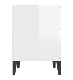 Tables de chevet 2 pcs Blanc brillant 40x35x50 cm