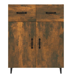 Buffet chêne fumé 69,5x34x90 cm bois d'ingénierie