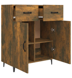 Buffet chêne fumé 69,5x34x90 cm bois d'ingénierie